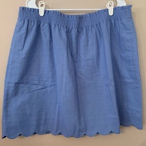 J.Crew Scalloped Sidewalk Lined Mini Skirt